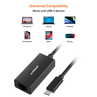 (LS) mbeat®  USB-C Gigabit Ethernet Adapter - Black Fast and secure RJ45, up to 1000Mbps speed. Plug-and-play Compact and lightweigh - Image 3