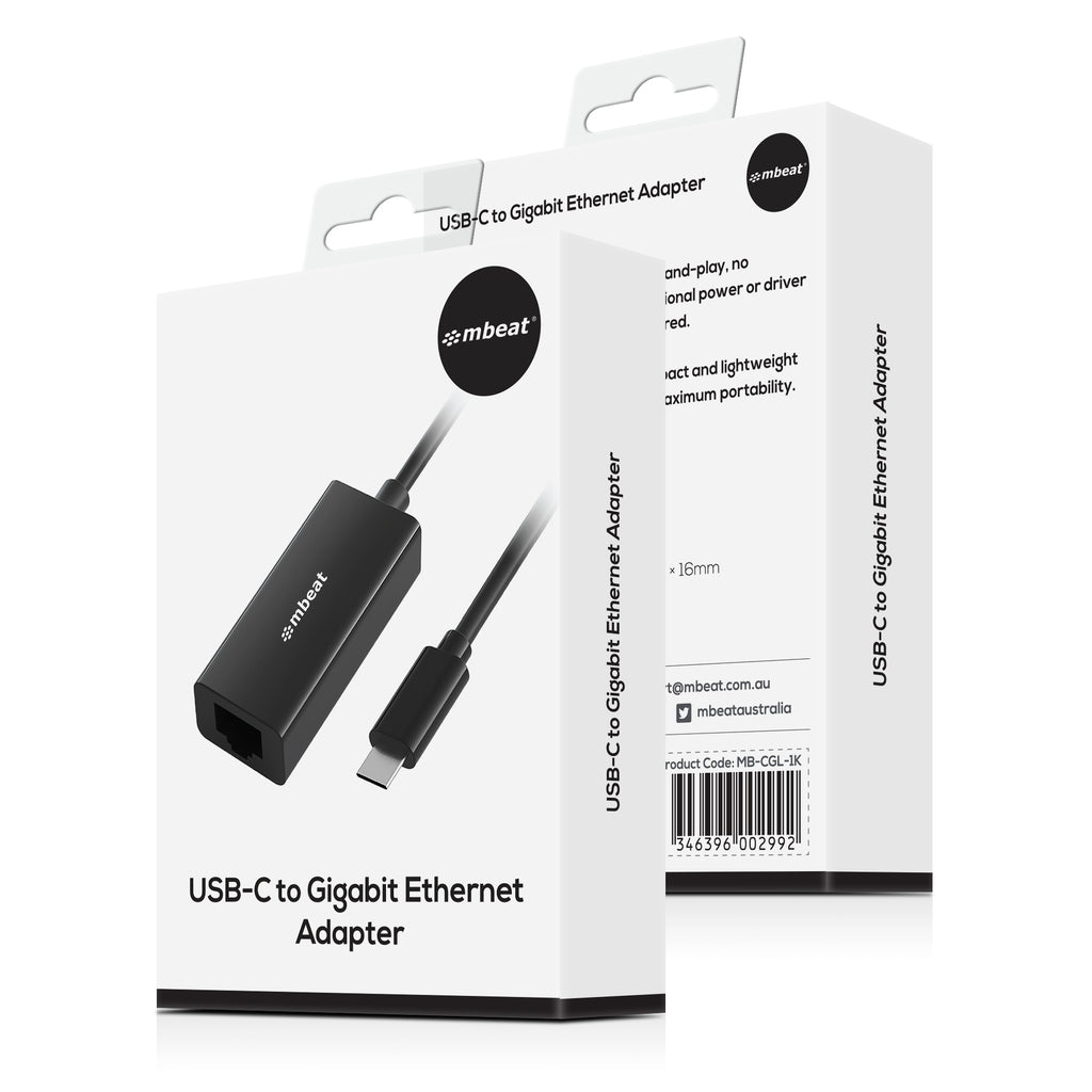 (LS) mbeat®  USB-C Gigabit Ethernet Adapter - Black Fast and secure RJ45, up to 1000Mbps speed. Plug-and-play Compact and lightweigh - Image 4