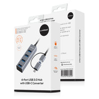 mbeat® 4-Port USB 3.0 Hub with 2-in-1 USB 3.0 & USB-C Converter - Space Grey transfer speeds up to 5Gbps  Material: Aluminium Weight: 48g - Image 4