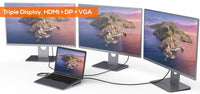 mbeat® Elite Triple Display USB-C Docking Station with 100W Power Delivery 1xHDMI, 1x DisplayPort, 1x VGA, 2x USB 3.0, 1x USB 2.0, MicroSD, 1x RJ45 - Image 2