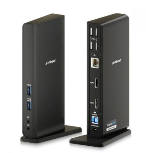 mbeat® USB-C/A Dual HDMI DisplayLink Docking Station Dual Full HD 1080p @60Hz 2 × HDMI 1.3 1 × USB-B 3.0 2 × USB-A 3.1 Gen 1 4 × USB-A 2.0 - Image 1