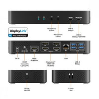 mbeat® mbeat USB-C Triple 4K Display Docking Station Triple 4K@60Hz  1 × HDMI 2.0  Host Port: 1 × USB-C 10Gbps 2 × USB-C 10Gbps 4 × USB-A 5Gbps - Image 2