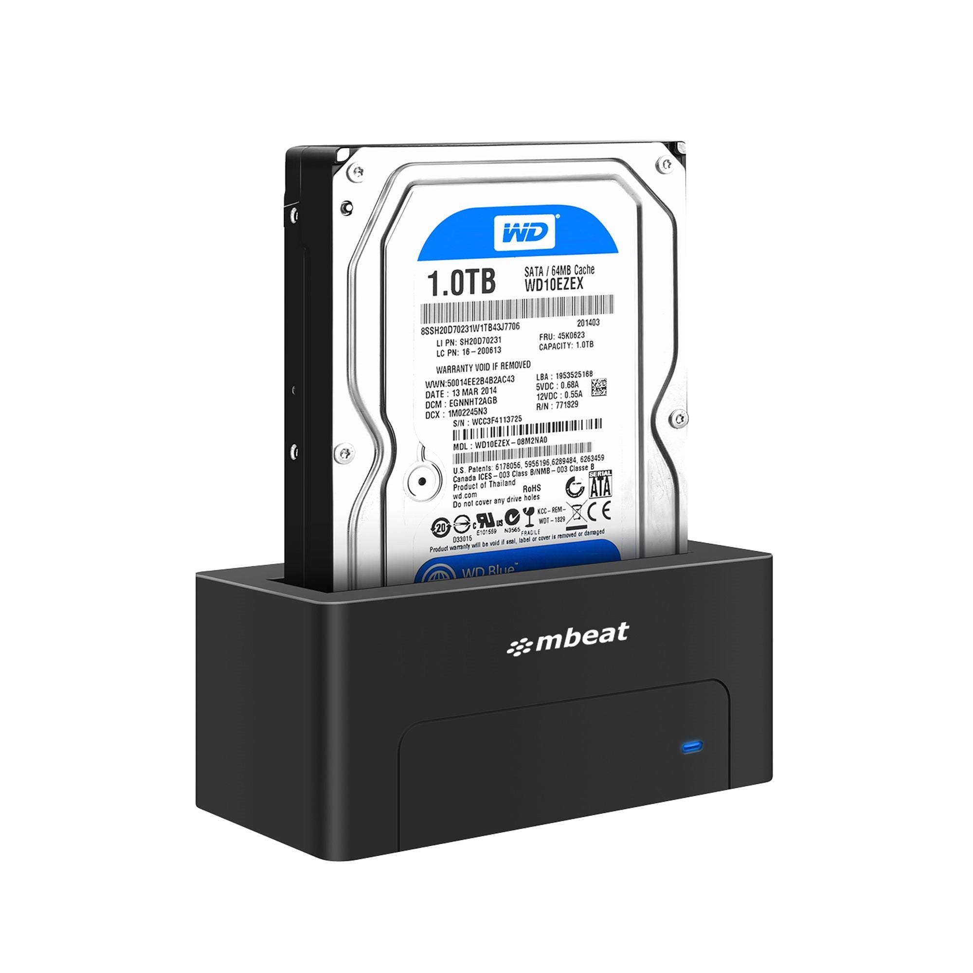 mbeat® D1 USB 3.0 3.5" & 2.5" SATA HDD Docking Station - Black Product Weight: 250g HDD Capacity: Max. 20TB Data Speed: Max. 5Gbps - Image 5