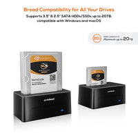 mbeat® D1 USB 3.0 3.5" & 2.5" SATA HDD Docking Station - Black Product Weight: 250g HDD Capacity: Max. 20TB Data Speed: Max. 5Gbps - Image 3
