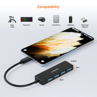 mbeat® 4-Port USB-C Hub with USB-C DC Port  Compact and Portable Design  Flexible Device Connectivity Data Transfer Speed: 5Gbps Weight: 30g - Image 2