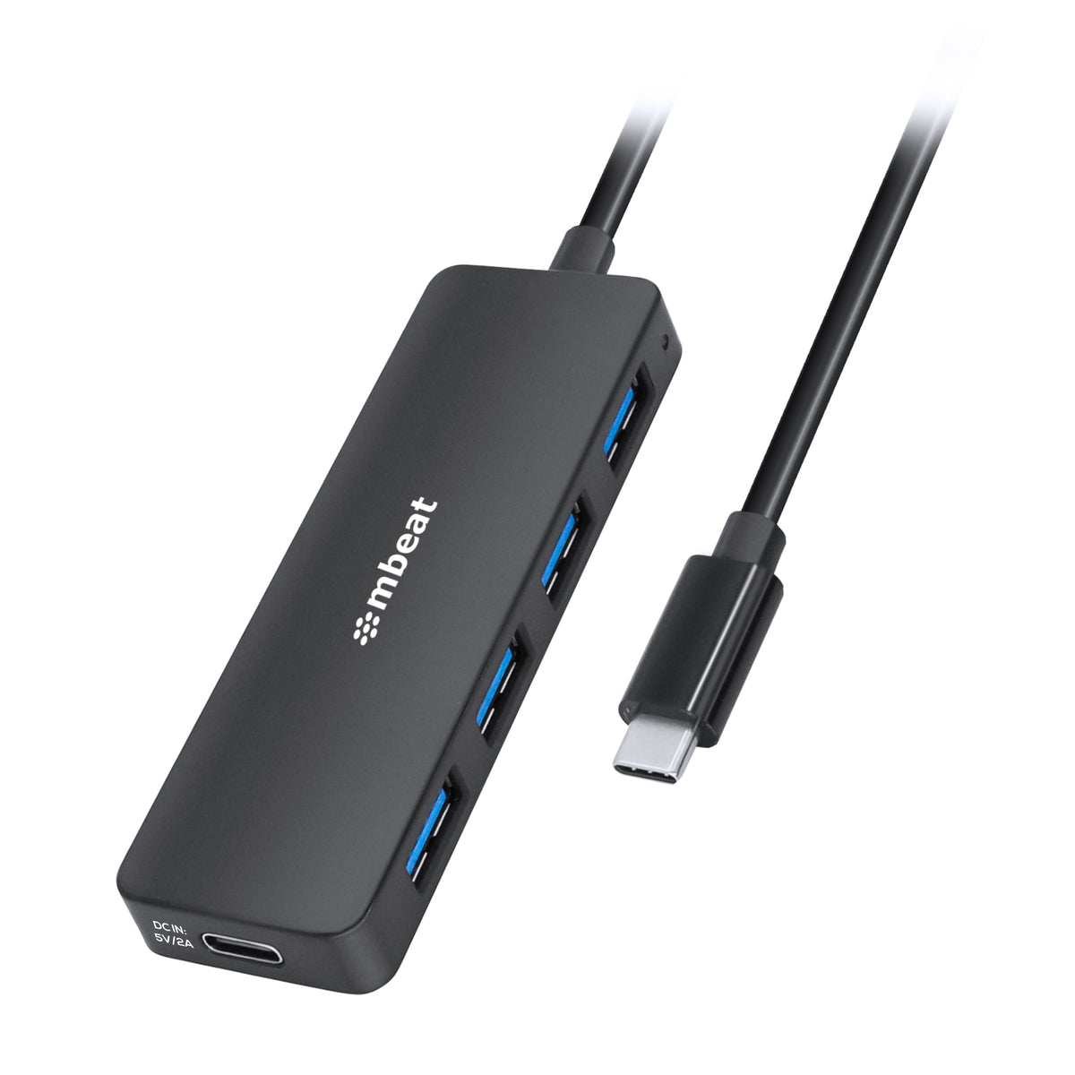 mbeat® 4-Port USB-C Hub with USB-C DC Port  Compact and Portable Design  Flexible Device Connectivity Data Transfer Speed: 5Gbps Weight: 30g - Image 5