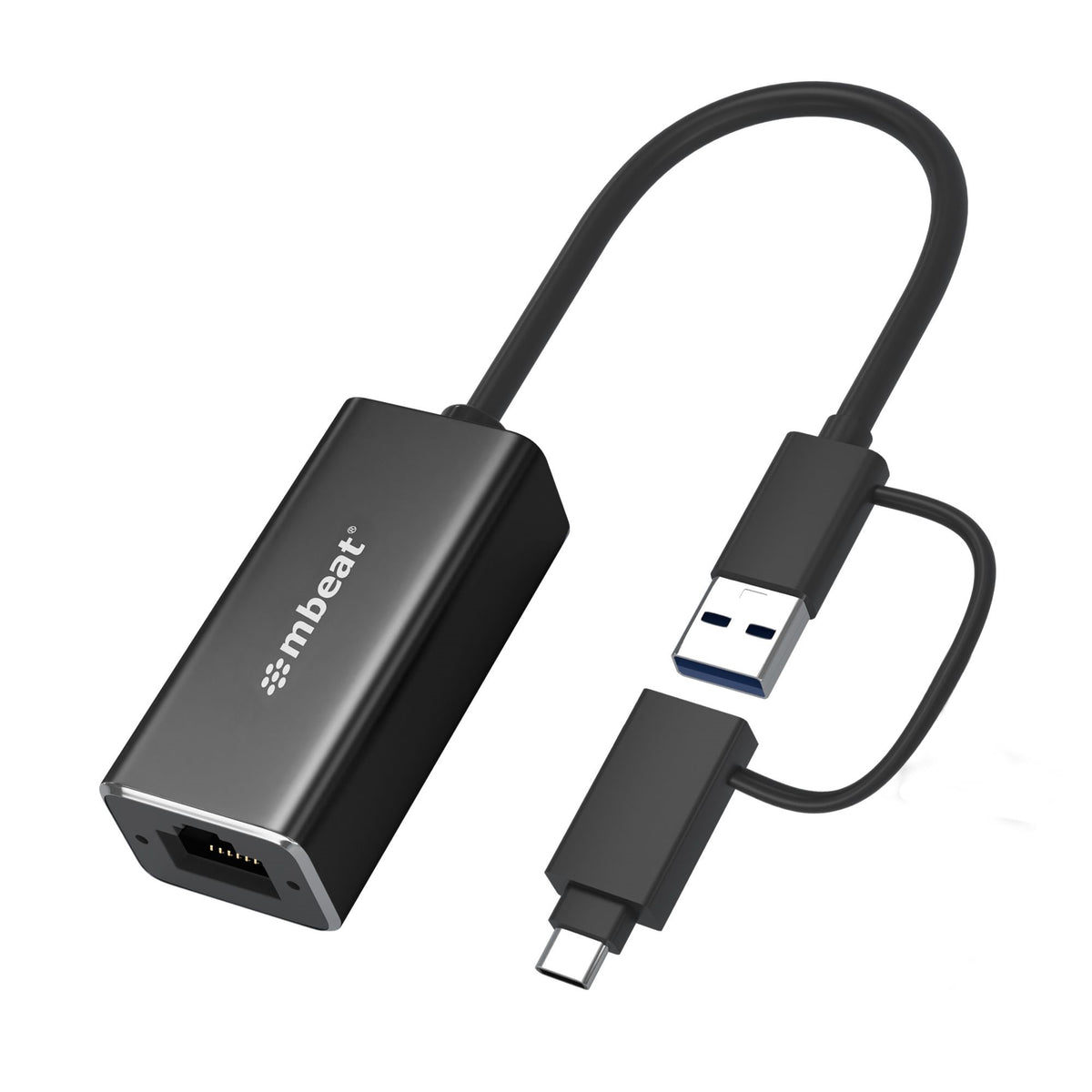 mbeat® 2-in-1 USB 3.1 Gigabit LAN Adapter with USB-C Converter/ USB 3.1/ RJ45/ Transfer Speed: 10/100/1000Mbps Weight: 32.6g - Image 5