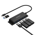 mbeat® Mountable 4-Port USB-A & USB-C Adapter Hub - 60cm Data Cable, USB 3.0, 2.0 High-Speed Data Port Expansion, Save Space Mounting Solution - Image 1