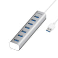 mbeat® 7-Port USB 3.0 Powered Hub - USB 2.0/1.1/Aluminium Slim Design Hub with Fast Data Speeds (5Gbps) Power Delivery for PC and MAC devices Weight: - Image 1