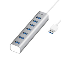 mbeat® 7-Port USB 3.0 Powered Hub - USB 2.0/1.1/Aluminium Slim Design Hub with Fast Data Speeds (5Gbps) Power Delivery for PC and MAC devices Weight: - Image 5