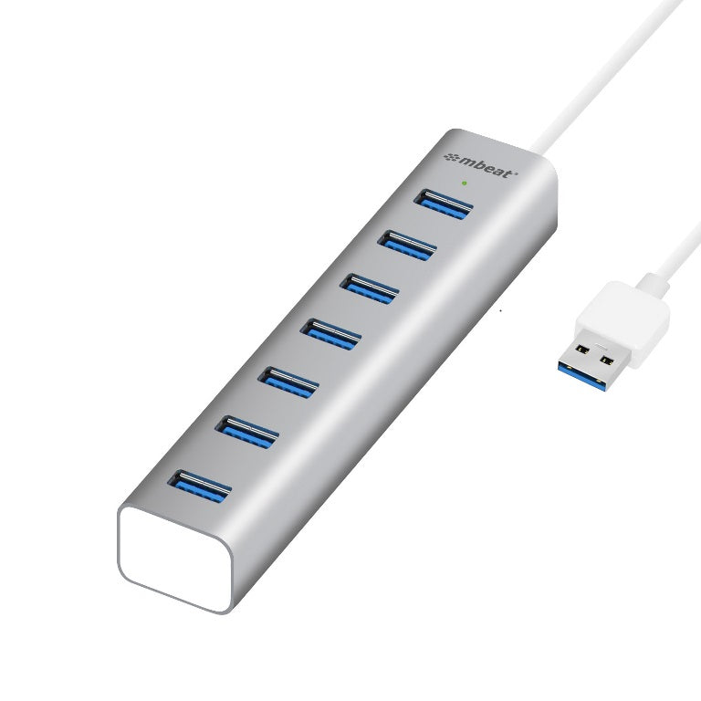 mbeat® 7-Port USB 3.0 Powered Hub - USB 2.0/1.1/Aluminium Slim Design Hub with Fast Data Speeds (5Gbps) Power Delivery for PC and MAC devices Weight: - Image 5