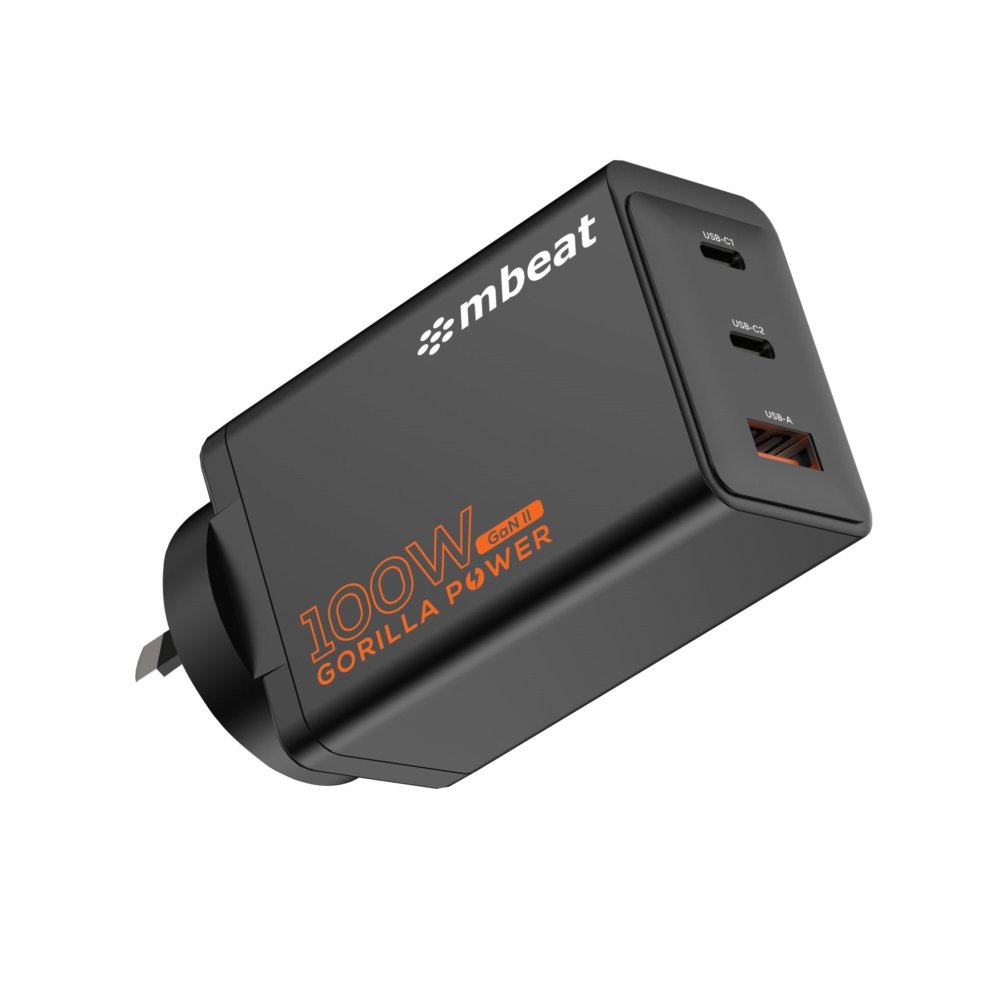 mbeat® Gorilla Power PD 100W GaN II USB-C Charger 50% smaller than the standard Supports a wide range of devices Product Weight: 180g - Image 1