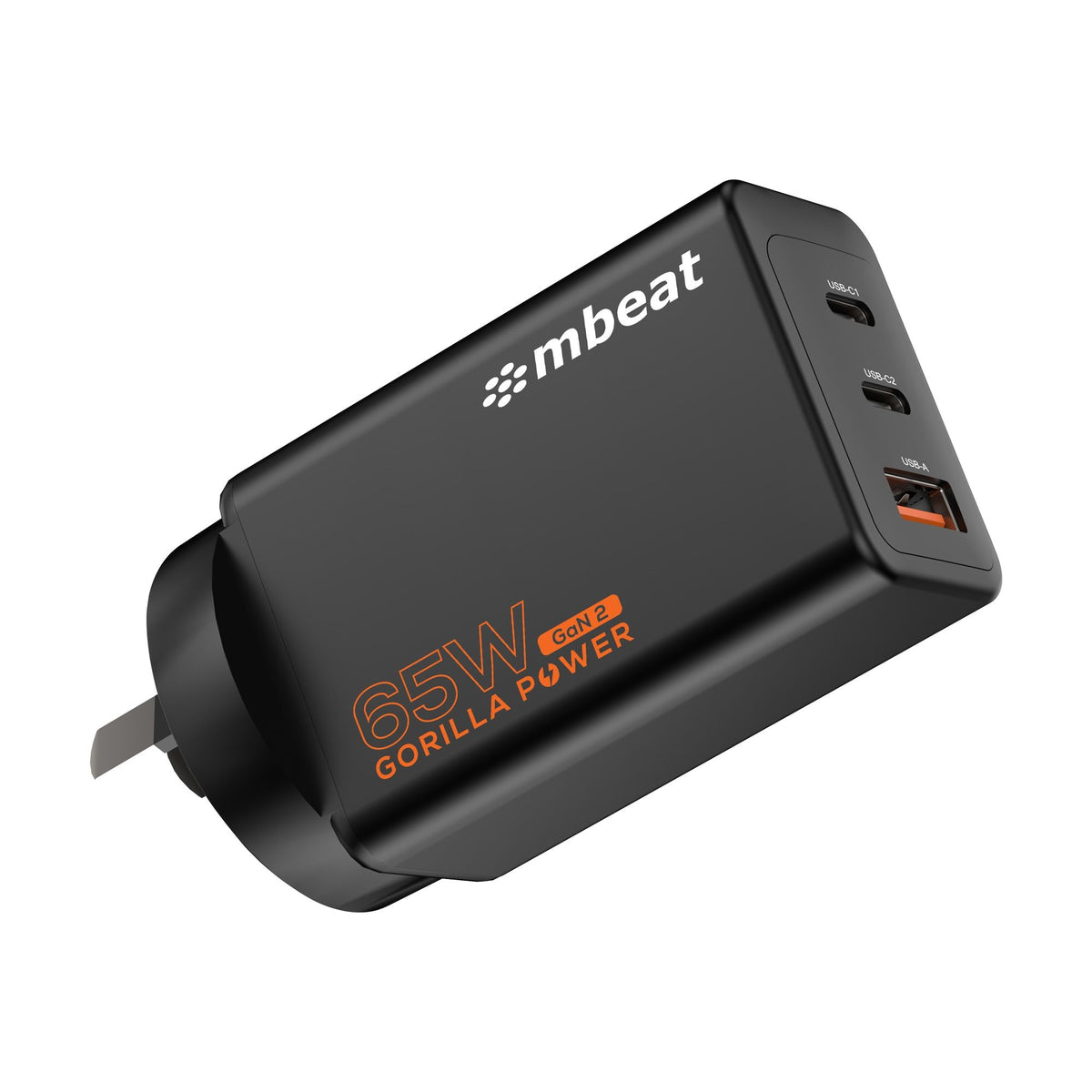 mbeat® Gorilla Power PD 65W GaN II USB-C Charger 50% smaller than the standard Supports a wide range of devices Product Weight: 109g - Image 1