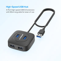 mbeat®  4-Port USB 3.0 Hub - High Speed Data Transfer speed: Up to 5Gbps Compatible with USB 2.0/3.0 devices Product Weight: 95g - Image 2