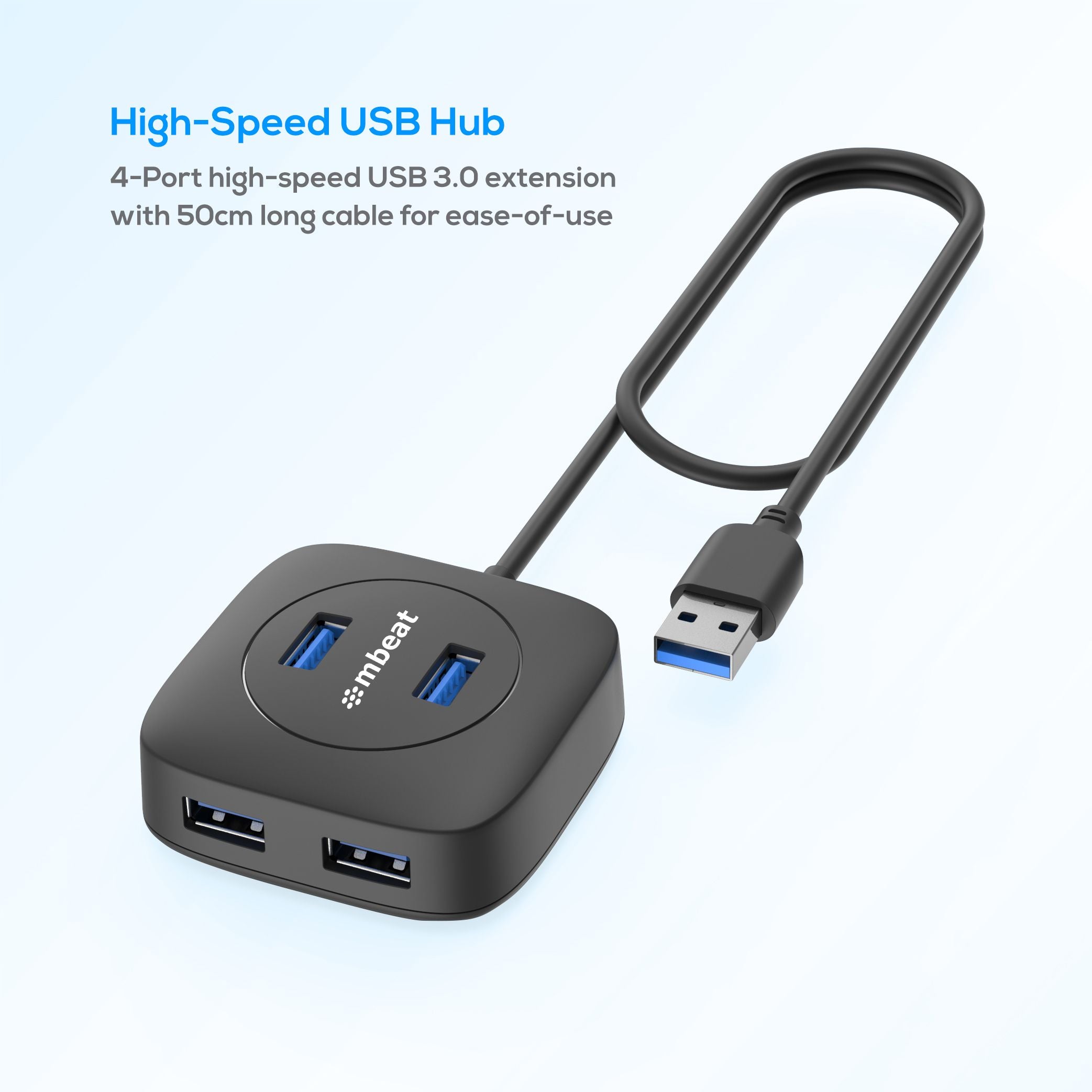 mbeat®  4-Port USB 3.0 Hub - High Speed Data Transfer speed: Up to 5Gbps Compatible with USB 2.0/3.0 devices Product Weight: 95g - Image 2