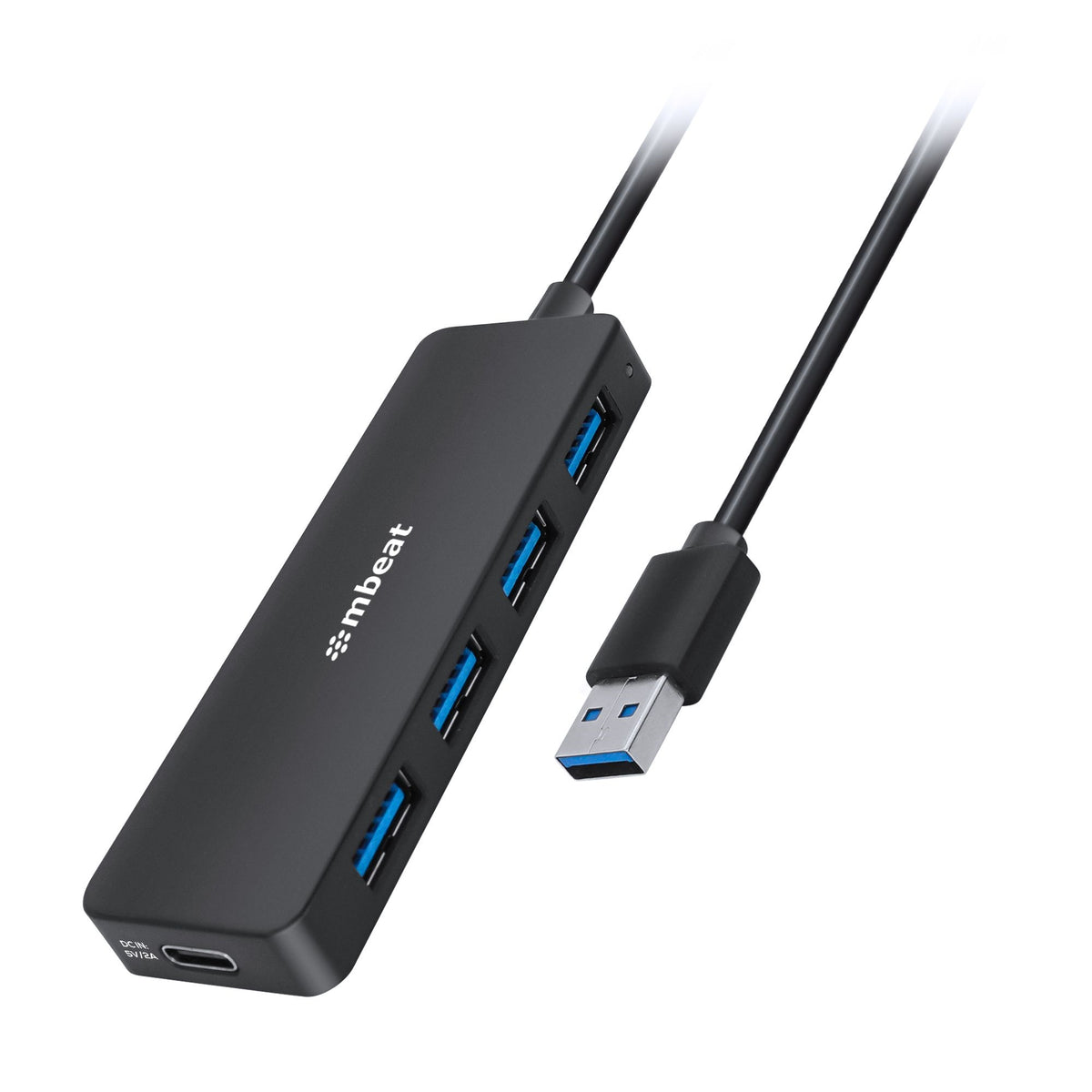mbeat® 4-Port USB 3.0 Hub with USB-C DC Port  Compact and Portable Design  Expandable Connectivity Data Transfer Speed: 5Gbps Weight: 32g - Image 1