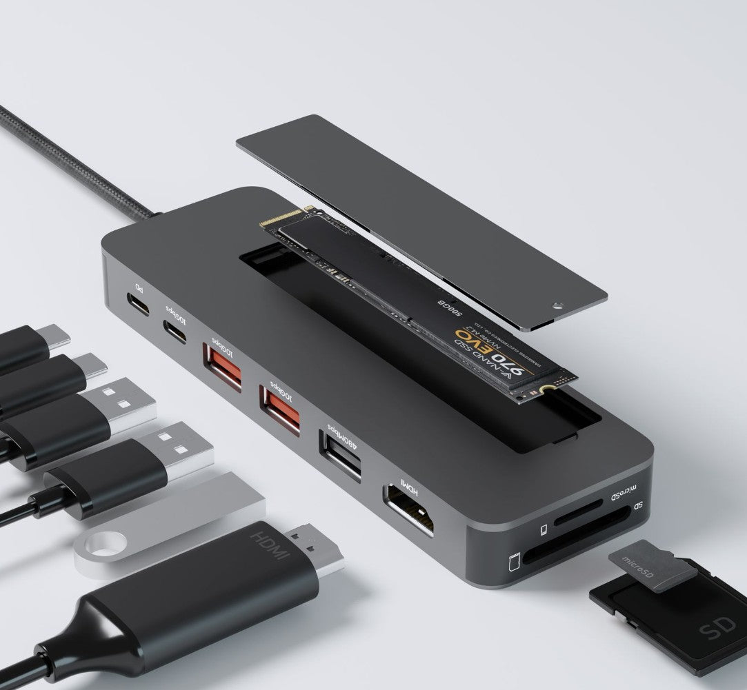 mbeat® mbeat Elite 9-in-1 USB-C Multiport Hub with Built-in M.2 NVMe SSD Enclosure - Image 3