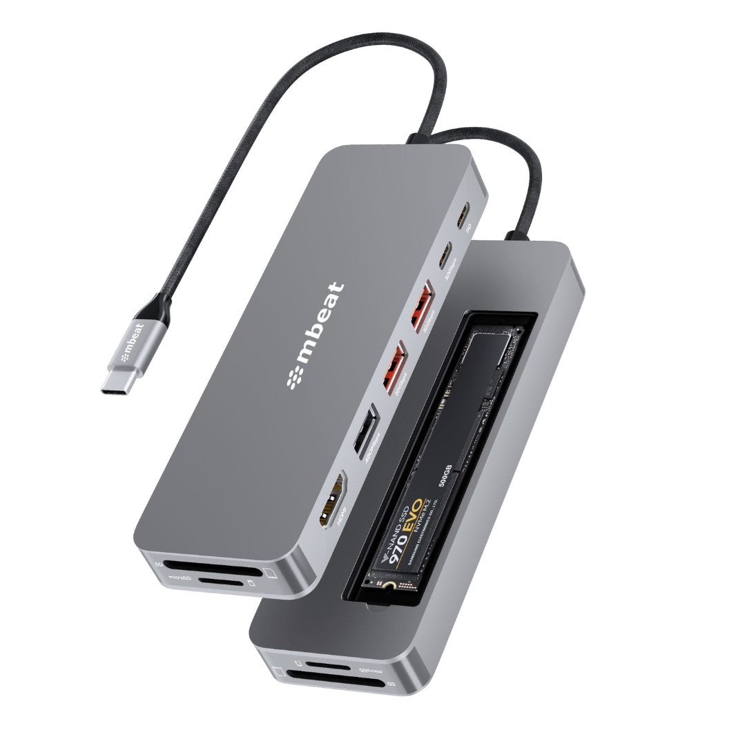 mbeat® mbeat Elite 9-in-1 USB-C Multiport Hub with Built-in M.2 NVMe SSD Enclosure - Image 1
