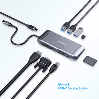 (LS) mbeat® Elite X9 9-in-1 Multifunction USB-C Docking Station 1x HDMI, 1x VGA 1x USB-C Power Delivery 100W, 3x USB 3.0, MicroSD/SD Card - Image 3