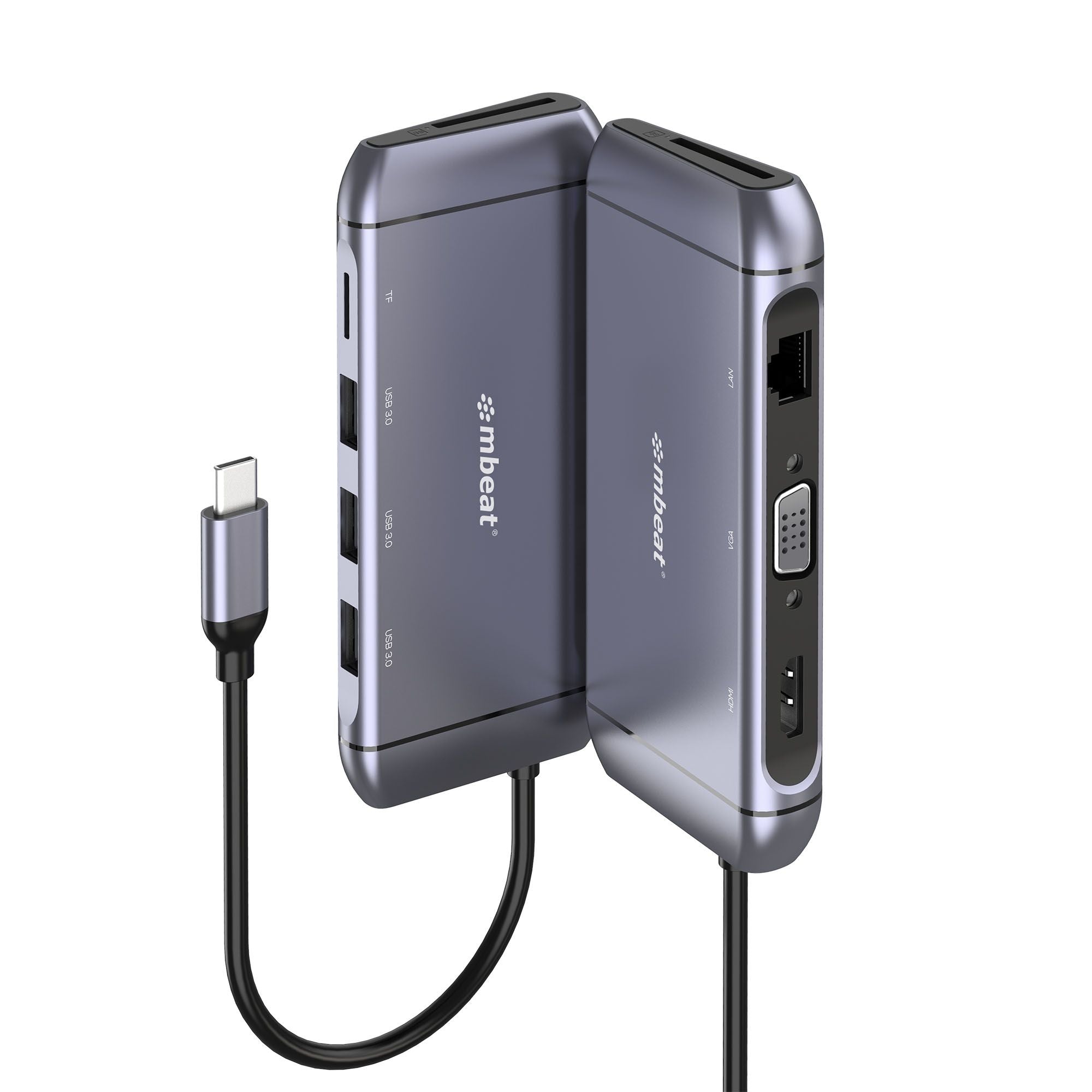 mbeat® Elite X9 9-in-1 Multifunction USB-C Docking Station 1x HDMI, 1x VGA 1x USB-C Power Delivery 100W, 3x USB 3.0, MicroSD/SD Card - Image 5
