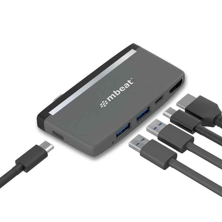 mbeat® Essential Pro  5-IN-1 USB- C Hub (4k HDMI Video, USB-C PD Pass Through Charging, USB 3.0 x 2, USB-C x 1) USB 3.0 Speed: Up to 5Gbps (EOL) - Image 5