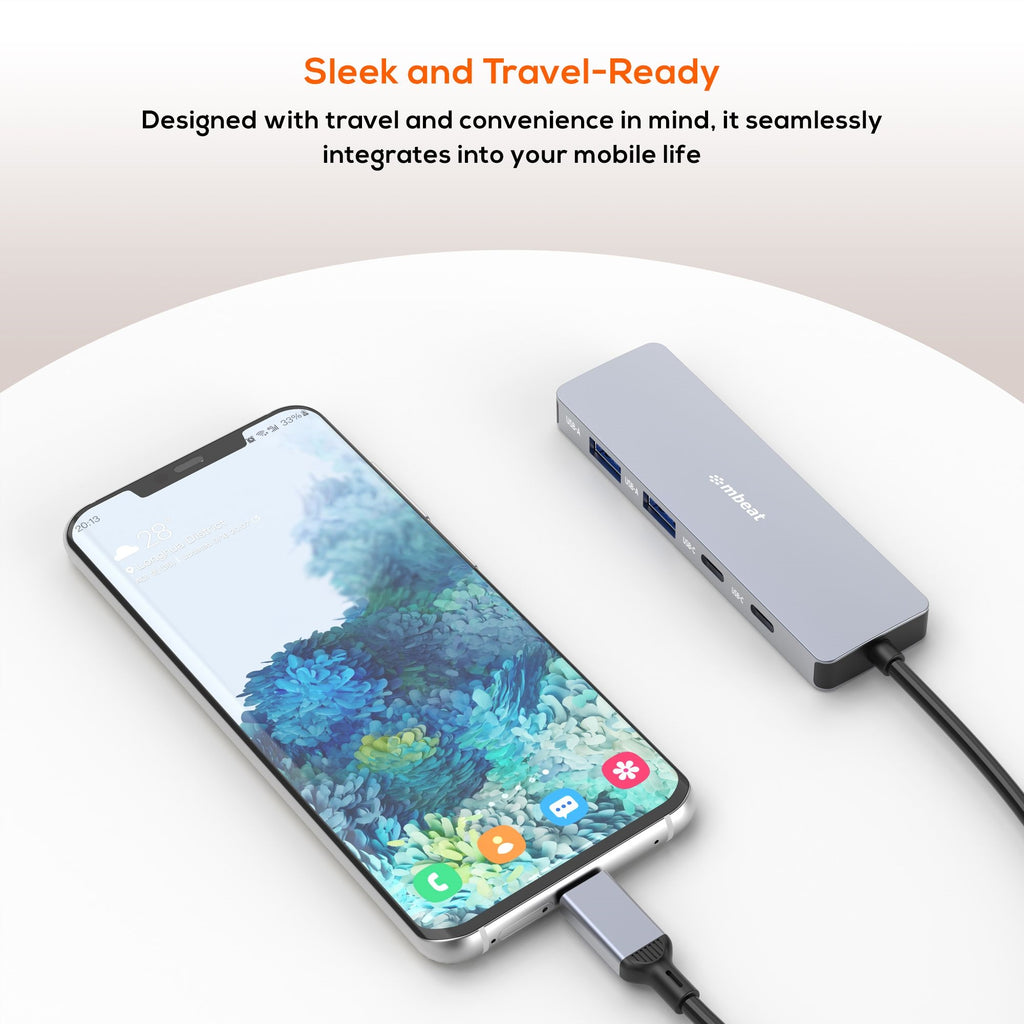 (LS) mbeat® Elite 4-Port 10Gbps USB-C Gen 2 Hub (2A+2C)  Blazing Fast Gen 2 Speeds  Versatile USB Connectivity  Effortless Data Expansion  Weight: 67g - Image 3