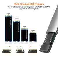 mbeat® 10Gbps M.2 NVMe SATA SSD Enclosure  Easily install  Versatile Storage Options up to 4TB USB Connectivity with 2-in-1 Cable Package Weight: 102g - Image 2