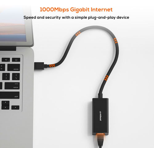 (LS) mbeat® USB 3.0 Gigabit Etherent Adapter - Black RJ45, up to 1000Mbps speed. Compact and lightweight Material: ABS Plastic Weight: 24.5g - Image 2