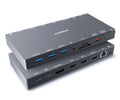 mbeat® 15-in-1 Triple Display USB-C Docking Station 2x HDMI 1x DP 1x 100W PD 3.0 1x USB-C 3.1 Gen2 3x USB 3.0 1x USB 3.1 Gen2 MicroSD/SD Card 1x 1Gb - Image 1