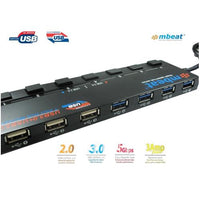 mbeat® 7-Port USB 3.0 & USB 2.0 Powered Hub Manager with Switches - 4x USB 3.0 with 5Gbps/3x USB 2.0 with 2.4Ghz(480Mbps)/Super Fast Hub Weight: 129g - Image 2