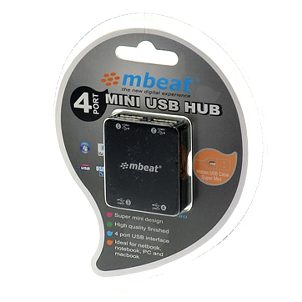 (LS)mbeat® 4 Port USB 2.0 Hub - USB 2.0 Plug and Play/ High Speed Interface/ Ideal for Notbook/PC/MAC users USB 2.0 Speed up to 480Mbps Weight: 22g - Image 4