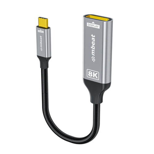 (LS) mbeat® Tough Link 8K USB-C to DP Adapter - Space Grey USB-C (male) to DisplayPort (female) Up to 32.4Gbps - Image 1