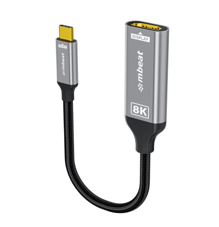 mbeat® Tough Link 8K USB-C to HDMI Adapter - Space Grey Up to 48Gbps (HDMI 2.1) Up to 8K (7680 x 4320) @60Hz - Image 1