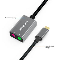 mbeat® Elite USB-C to 3.5mm Audio and Microphone Adapter -  Adds Headphone Audio and Microphone Jack to USB-C Computer, Tablet Smartphone Devices - Image 2