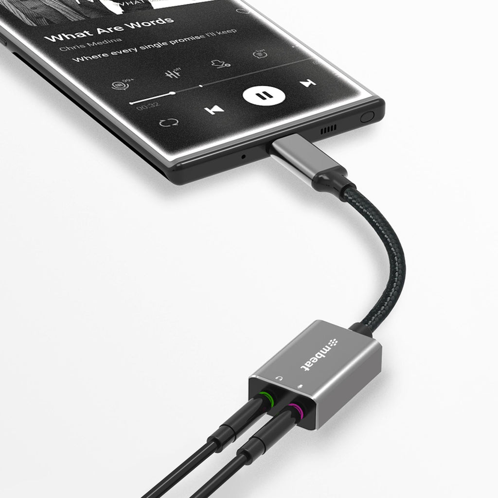mbeat® Elite USB-C to 3.5mm Audio and Microphone Adapter -  Adds Headphone Audio and Microphone Jack to USB-C Computer, Tablet Smartphone Devices - Image 3
