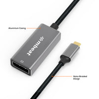 (LS) mbeat® Elite USB-C to Display Port Adapter  -Converts USB-C to DisplayPort female port, 4K@60Hz (3840×2160),  15cm - Space Grey Weight: 30g - Image 2