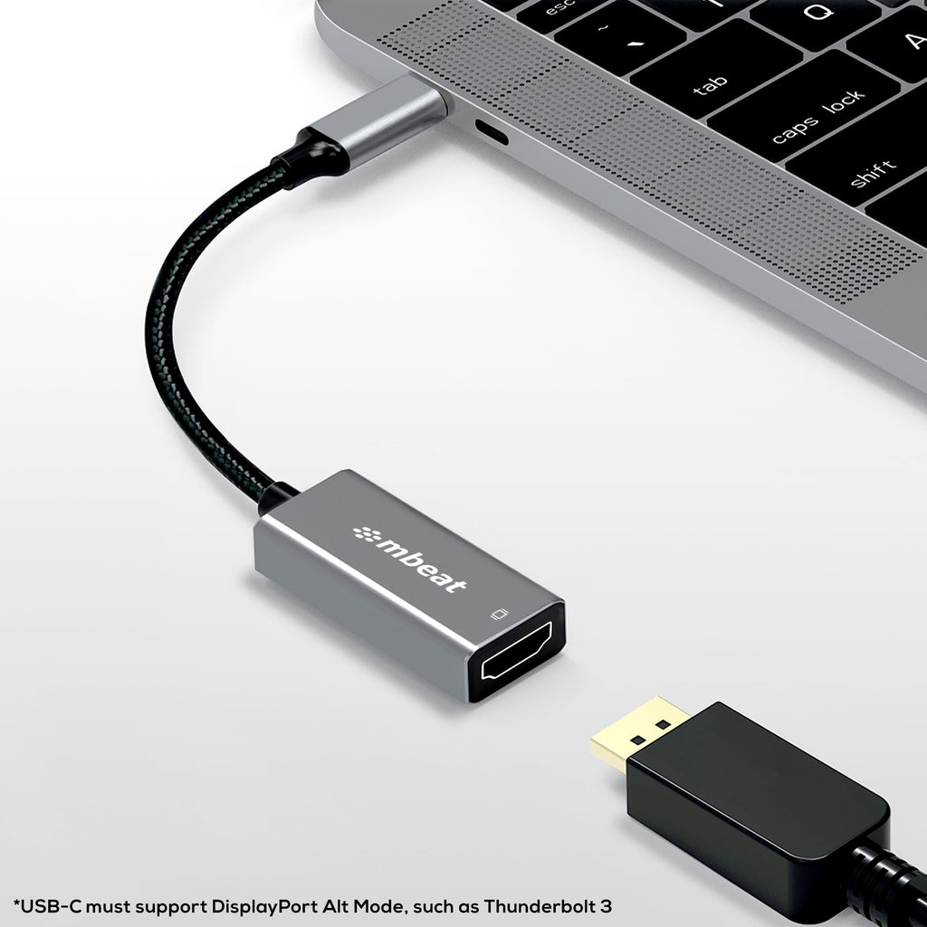 mbeat® Elite USB-C to HDMI Adapter - Converts USB-C  to HDMI Female Port, Supports 4K@60Hz (3840×2160), Gold Plated, Aluminium, Nylon braided Cable - Image 3