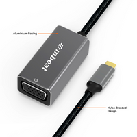 (LS) mbeat® Elite USB-C to VGA Adapter - Coverts USB-C to VGA Female Port,  Supports up to1920×1080@60Hz - Space Grey Weight: 30g - Image 2