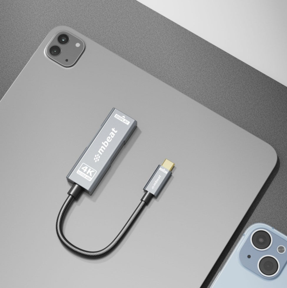 mbeat® Tough Link USB-C to HDMI Adapter with 100W PD - Space Grey  5V-20V/5A, 100W PD  Up to 4K (3840 x 2160) @60Hz - Image 2