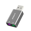 mbeat® Elite USB to 3.5mm Audio and Microphone Adapter - Add Headphone Audio Jack to USB-A Computers, Laptops, Notebooks - Space Grey - Image 1