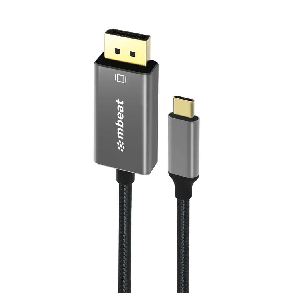 mbeat® Tough Link 1.8m 4K USB-C to Display Port Cable - Converts USB-C to DisplayPort,4K@60Hz (3840×2160), Gold Plated, Aluminium, Nylon Braided Cable - Image 5