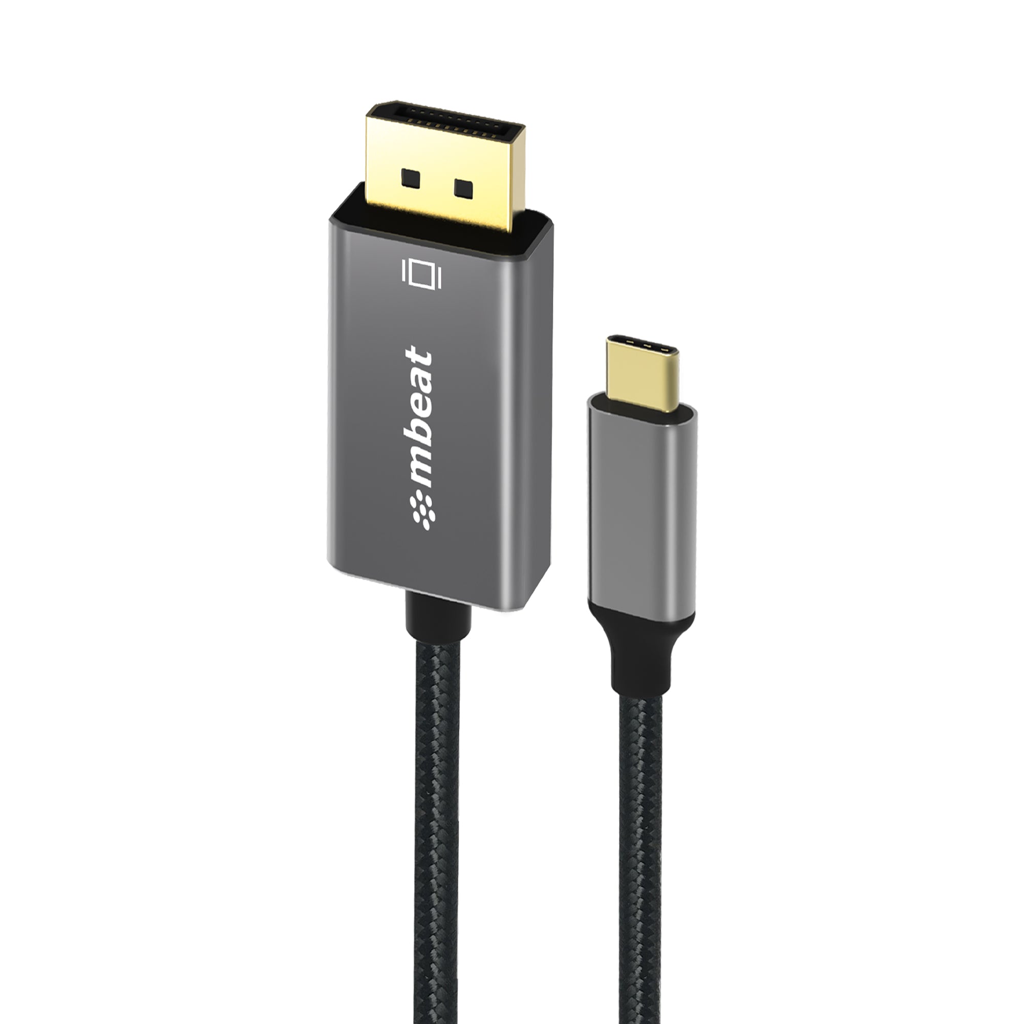 mbeat® Tough Link 1.8m 4K USB-C to Display Port Cable - Converts USB-C to DisplayPort,4K@60Hz (3840×2160), Gold Plated, Aluminium, Nylon Braided Cable - Image 5