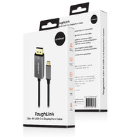 mbeat® Tough Link 1.8m 4K USB-C to Display Port Cable - Converts USB-C to DisplayPort,4K@60Hz (3840×2160), Gold Plated, Aluminium, Nylon Braided Cable - Image 4