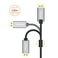 mbeat® Tough Link 1.8m Display Port Cable v1.4 - Connects Computer, Laptop to HDTV, Monitor, Gaming Console, Supports 8K@60Hz (7680×4320) -Space Grey - Image 2