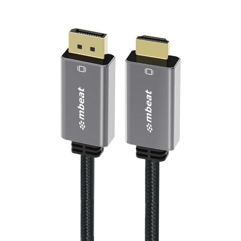 mbeat® Tough Link 1.8m 4K/60Hz Display Port to HDMI Cable -  Connects DisplayPort to HDMI 4K@60Hz (3840×2160), Gold Plated, Aluminium,  Nylon Braided - Image 5