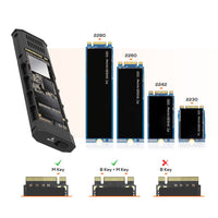 mbeat® Elite USB-C to M.2 SSD Enclosure - Pocket Size, Ultra Durable, Supports M Key, B+M Key SSD Size 2230, 2242, 2260, 2280, NVME, SATA, 50cm Cable - Image 2