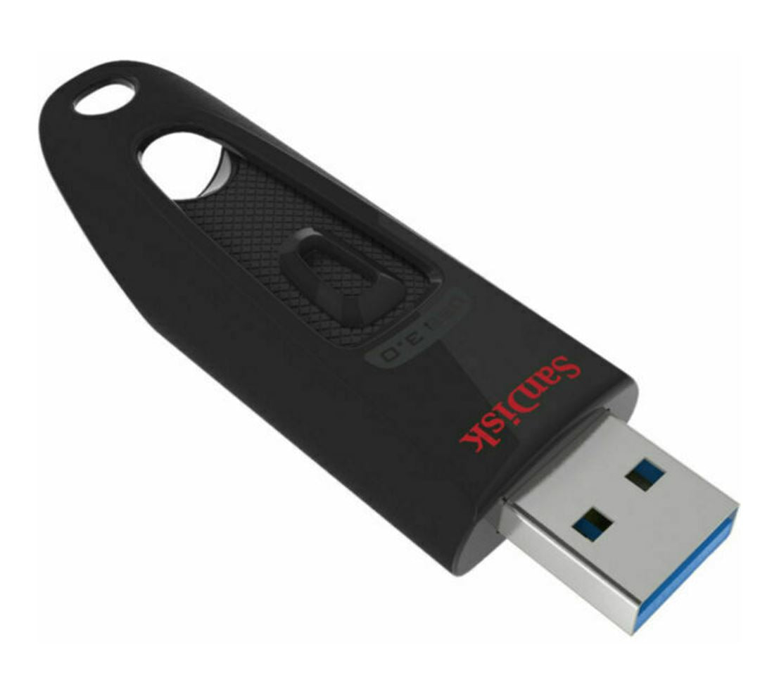 SanDisk Ultra 32GB USB3.0 Flash Drive ~130MB/s Memory Stick Thumb Key Lightweight SecureAccess Password-Protected Retail 5yr BLACK - Image 1
