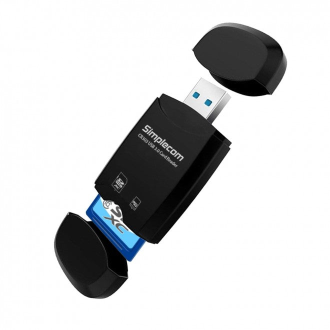 Simplecom CR303 2 Slot SuperSpeed USB 3.0 Card Reader with Dual Caps -Black - Image 5