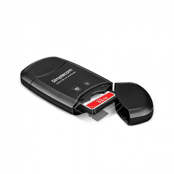 Simplecom CR303 2 Slot SuperSpeed USB 3.0 Card Reader with Dual Caps -Black - Image 3