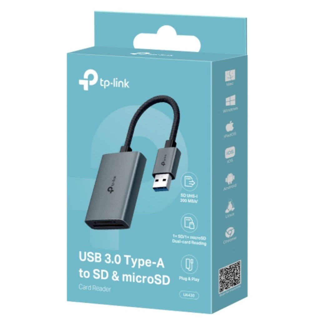 TP-Link UA430 USB 3.0 Type-A to SD & microSD 3.0 Card Reader, support SD，SDHC、SDXC，microSD、microSDHC、microSDXC cards up to 2TB. - Image 5